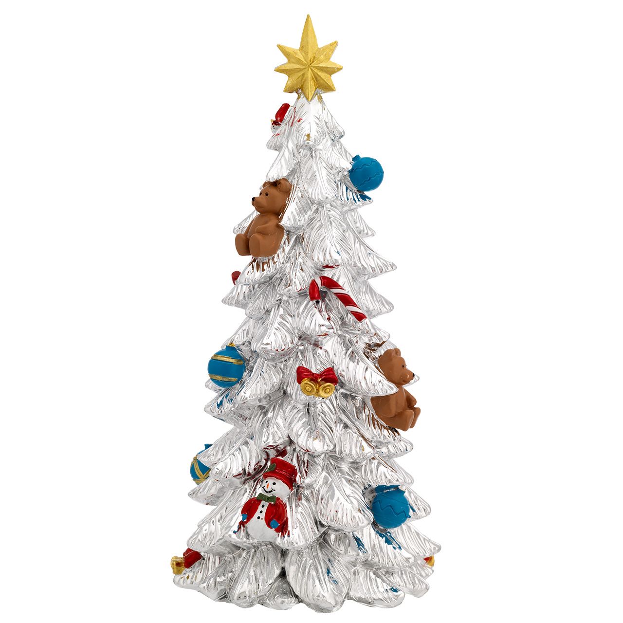 ALBERO ARGENTATO E SMALTO CON CARILLON H. 27